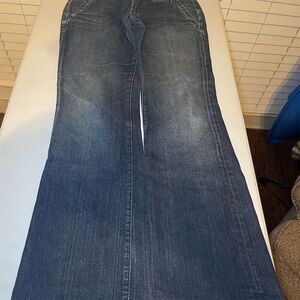 Yanuk Women's Vintage Flared Denim Jeans Medium Blue‎ Distressed